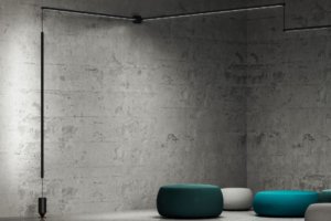 Salon avec luminaires originaux